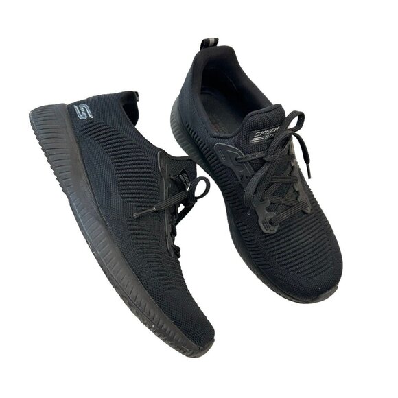 Skechers Womens Bobs Sport Squad 31362 Black Running Shoes Sneakers Size 9 Comfy - Picture 6 of 13